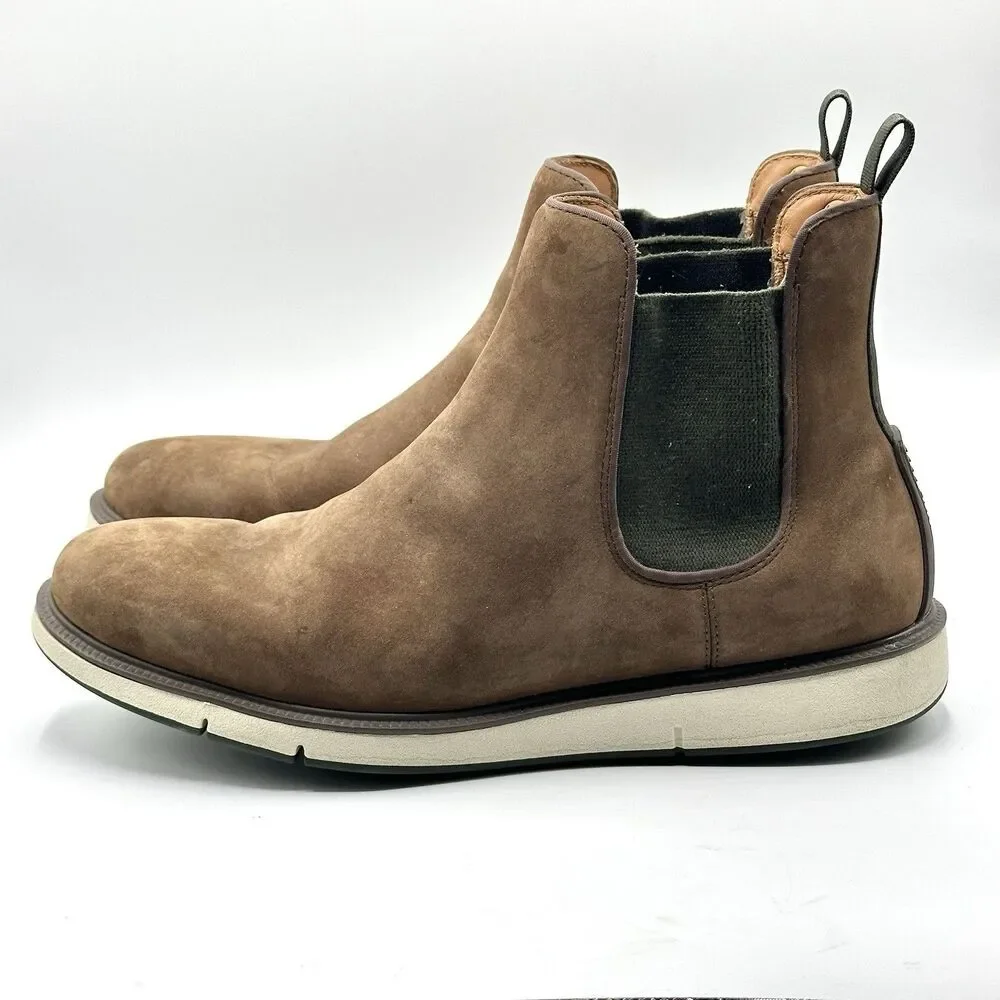 SWIMS Chelsea Boots Mens 11 Brown Suede Waterproof Slip On Ankle Shoes EU 44